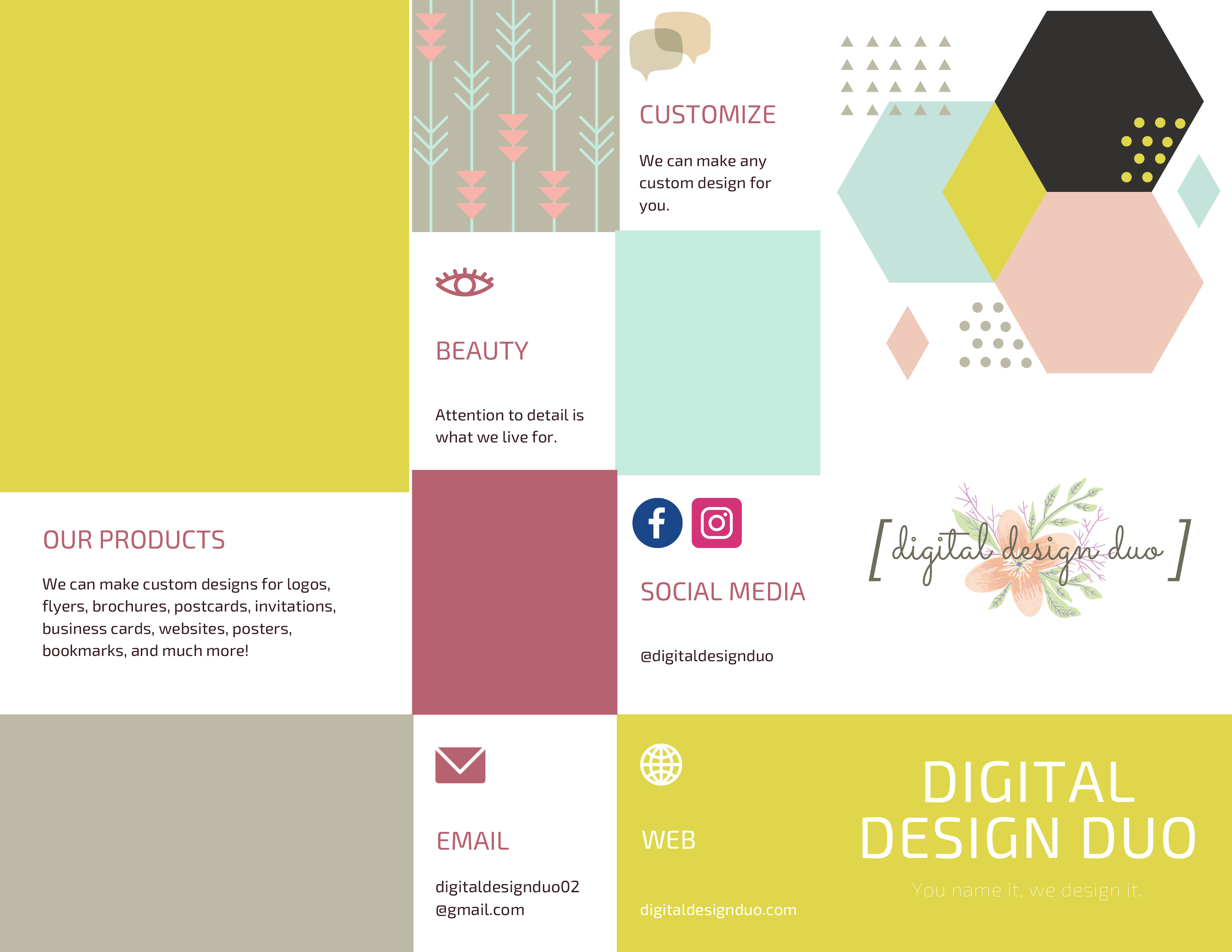 Digital design duo example design brochure